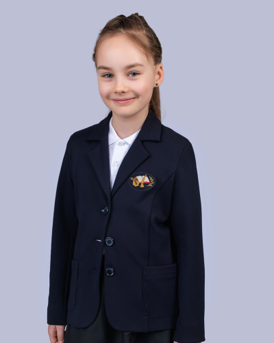 Trikotažinis švarkas mergaitei su emblema