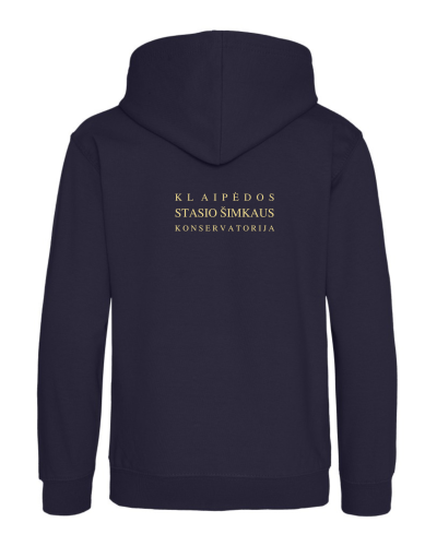 Džemperis su gobtuvu su užrašu