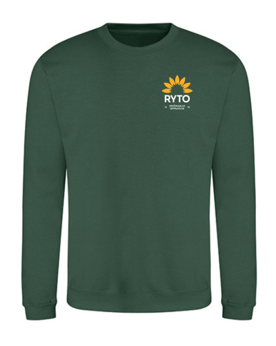 Džemperis be gobtuvo su užrašu