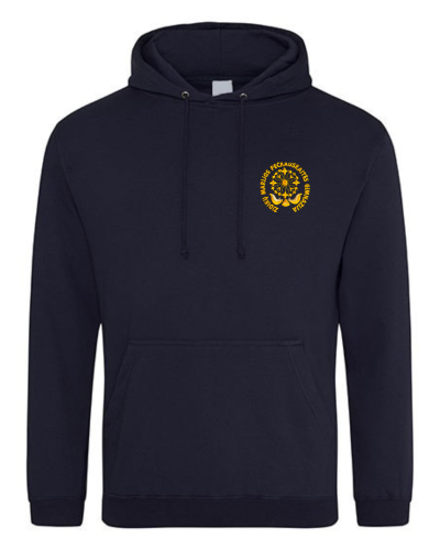 Džemperis su gobtuvu su užrašu