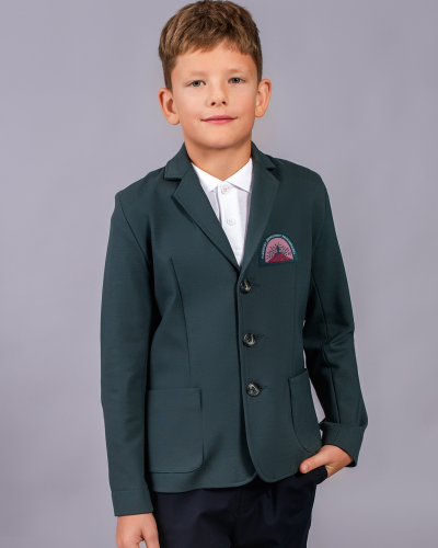 Trikotažinis švarkas berniukui su emblema